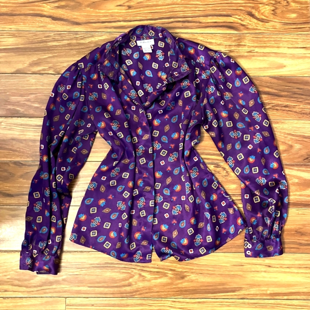 Vintage Paisley Print Blouse